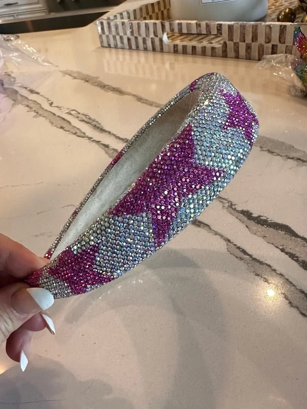 Sparkle Star Kids Headband in Pink & Silver